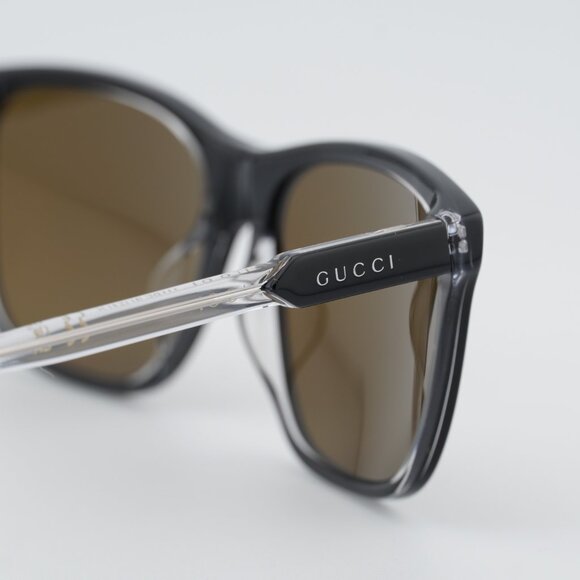 Gucci GG1819S 005 Sunglasses Black Square Frame, Brown Lenses main image 5
